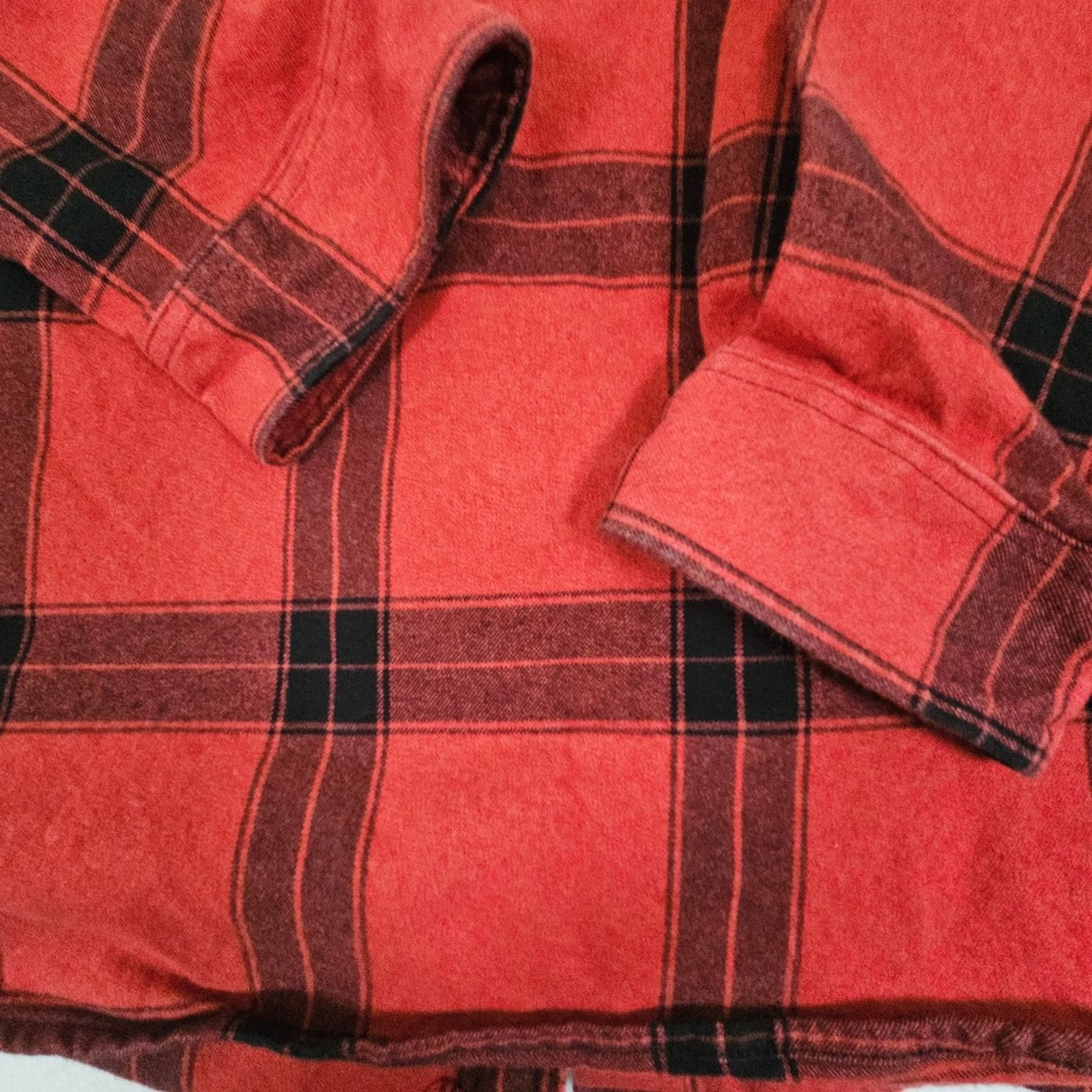 Carhartt Mens XL Loose Fit Flannel Shirt Red Black TW4451-M Cotton Workwear - Picture 9 of 11